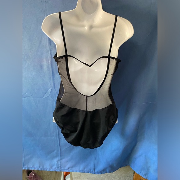 Unique Victoria secret one piece embroidery black swimwear - Picture 2 of 9